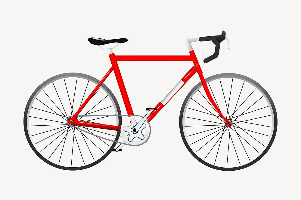 Red bicycle, transportation, vehicle illustration. Free public domain CC0 image.