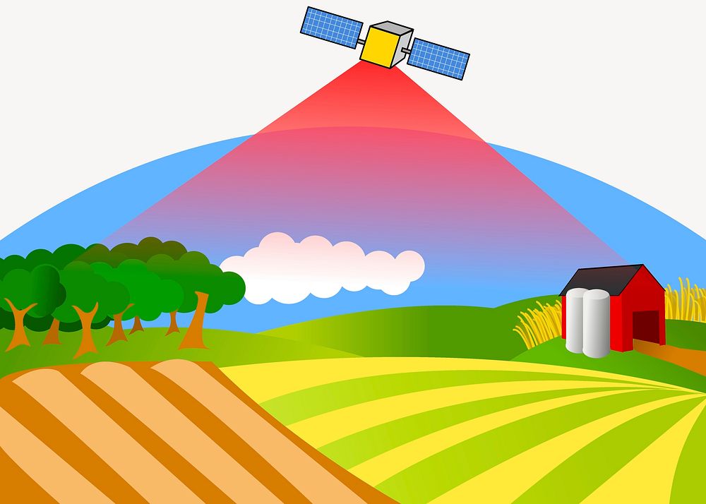 Farm landscape background, environment illustration. Free public domain CC0 image.