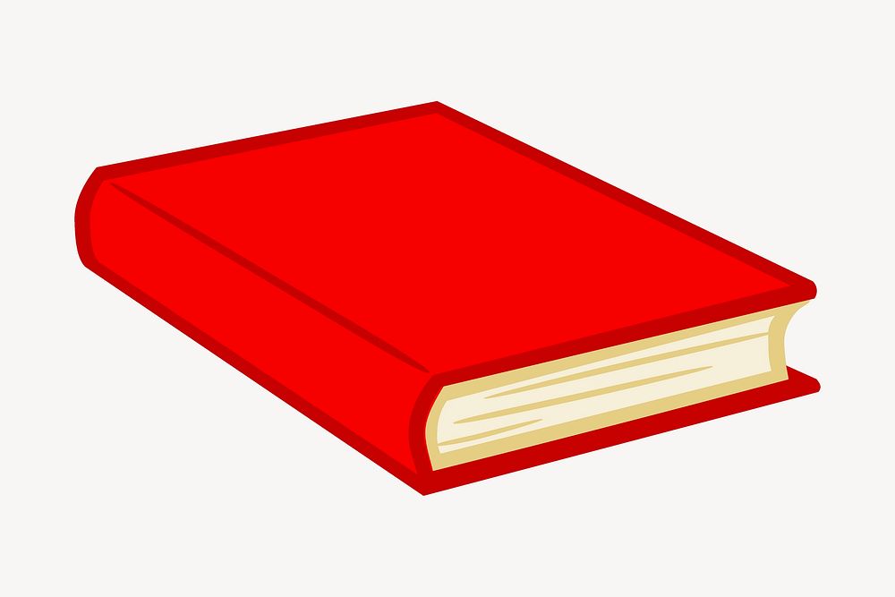 Red book sticker, stationery illustration vector. Free public domain CC0 image.