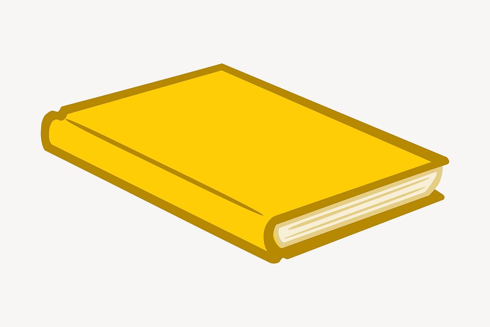 Yellow book clipart, stationery illustration psd. Free public domain CC0 image.