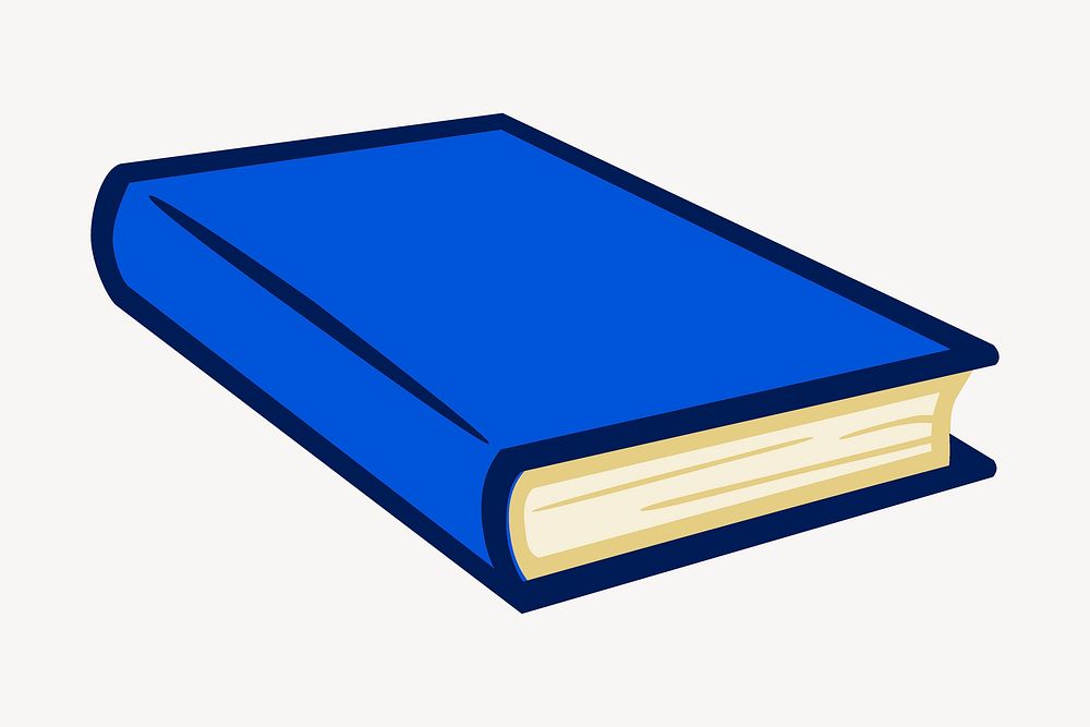 Blue book sticker, stationery illustration vector. Free public domain CC0 image.