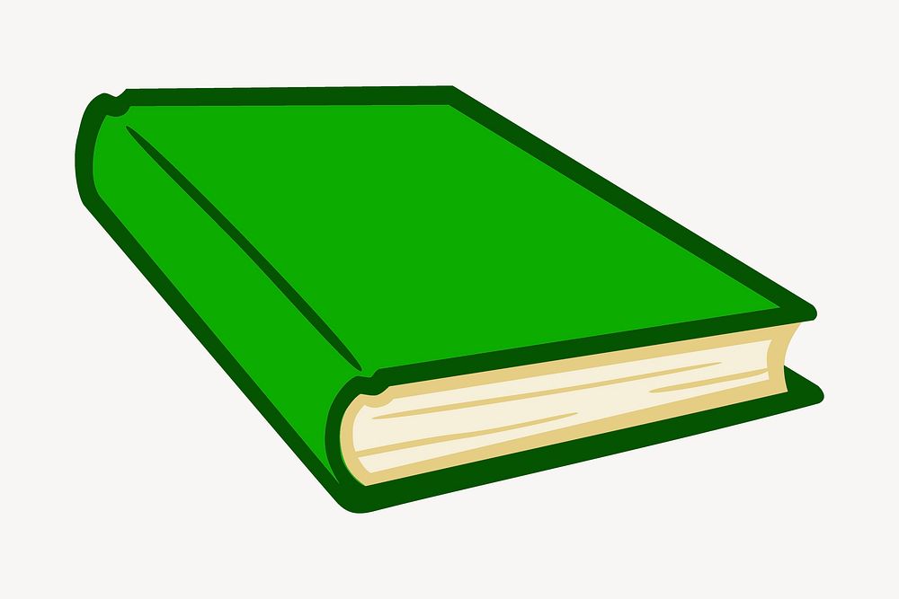 Green book sticker, stationery illustration vector. Free public domain CC0 image.