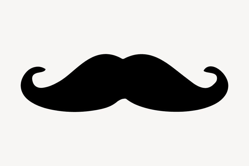 Mustache sticker, masculine illustration vector. Free public domain CC0 image.