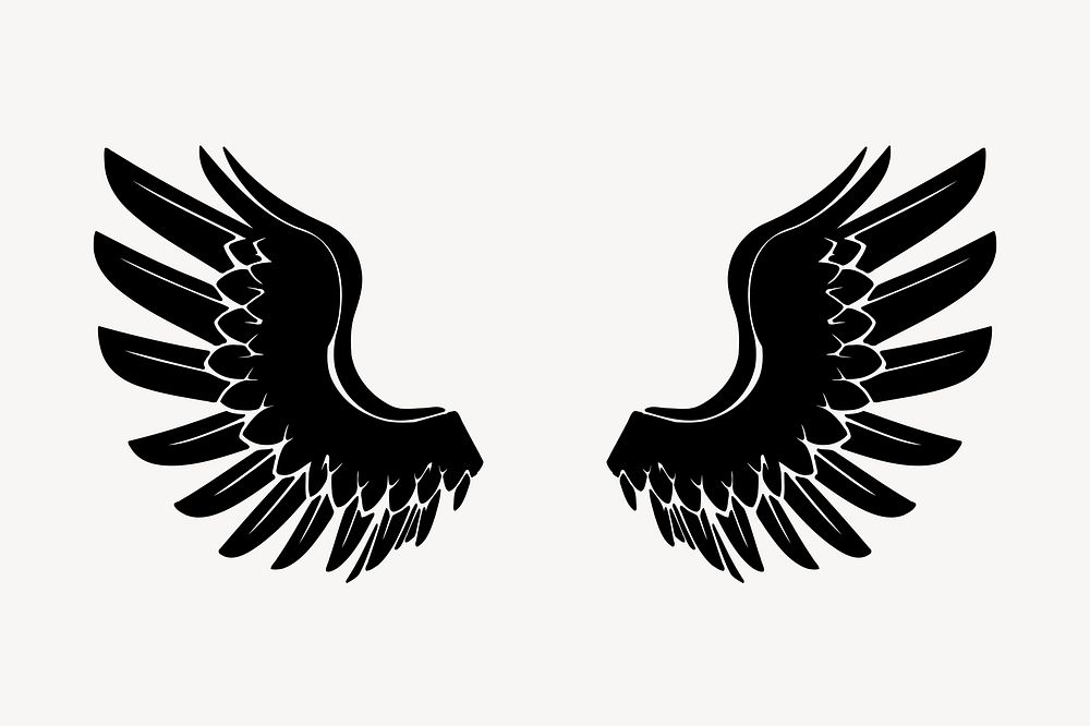 Angel wings collage element, decorative illustration psd. Free public domain CC0 image.