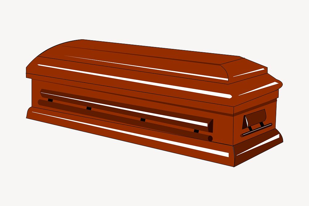 Funeral casket clipart, coffin illustration vector. Free public domain CC0 image.