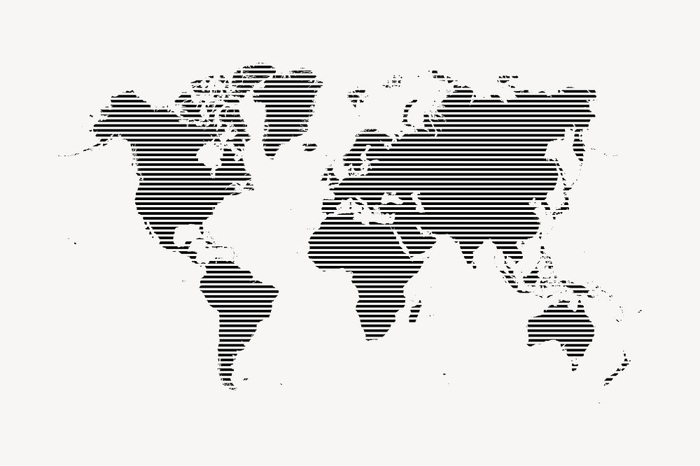 World map sticker, geography illustration psd. Free public domain CC0 image.