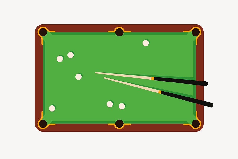 Pool table clipart, entertainment illustration. Free Photo rawpixel