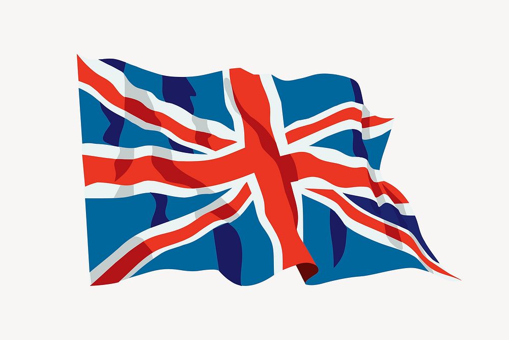 British flag sticker, national symbol illustration vector. Free public domain CC0 image.