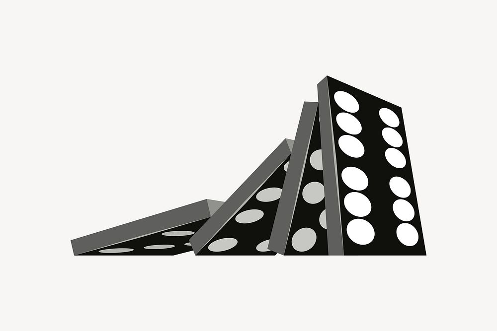 Dominoes sticker, board game illustration vector. Free public domain CC0 image.