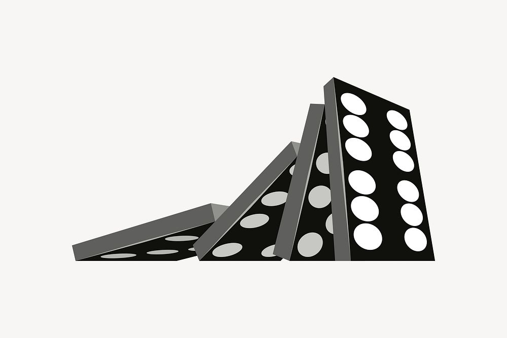 Dominoes clipart, board game illustration. Free public domain CC0 image.