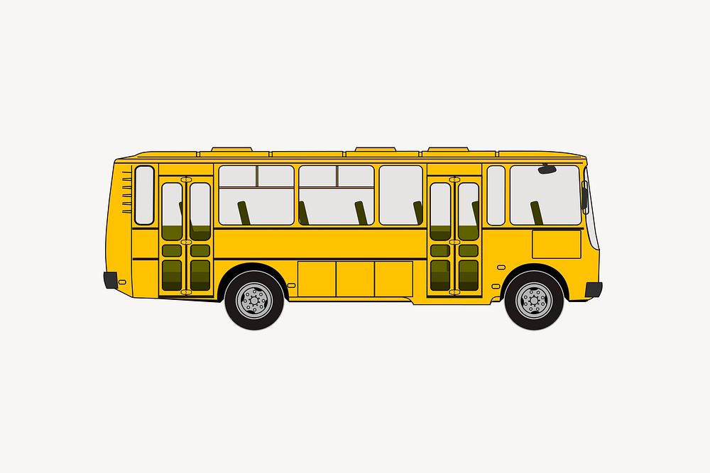 School bus clipart, vehicle illustration. Free public domain CC0 image.