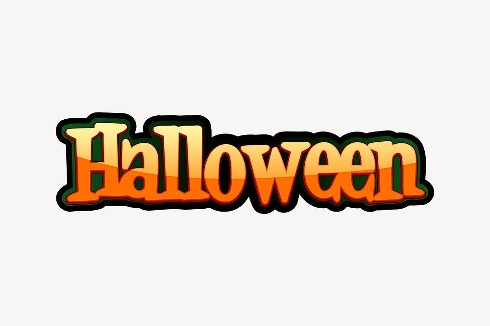 Halloween typography clipart, festive graphic. Free public domain CC0 image.