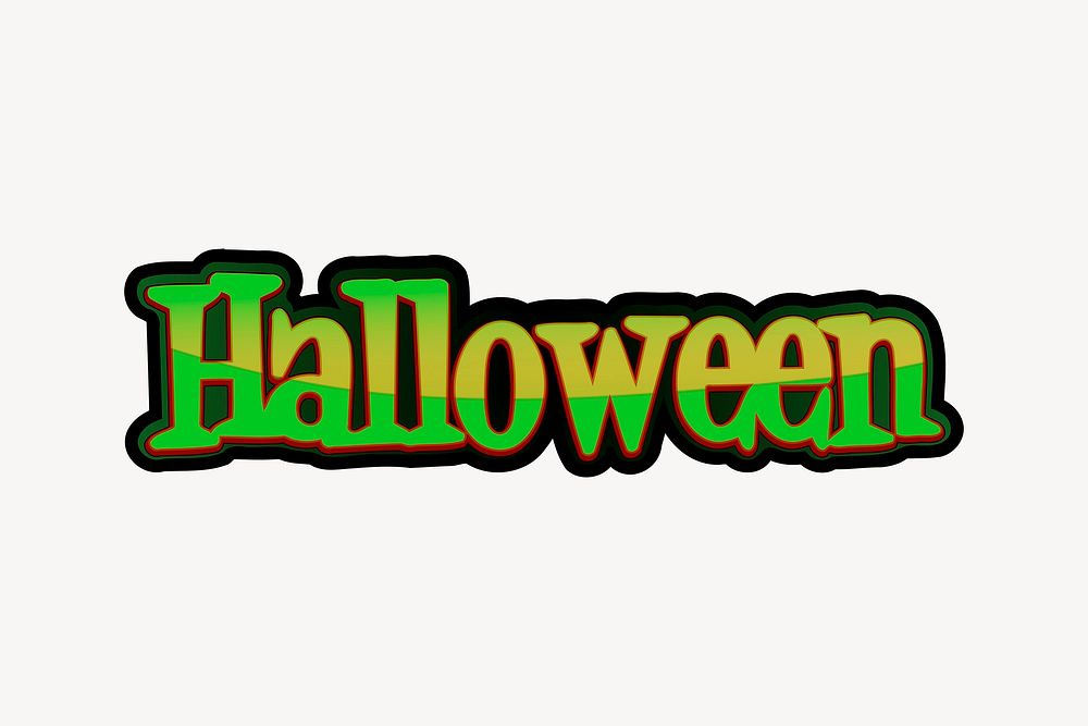 Halloween typography sticker, festive graphic vector. Free public domain CC0 image.