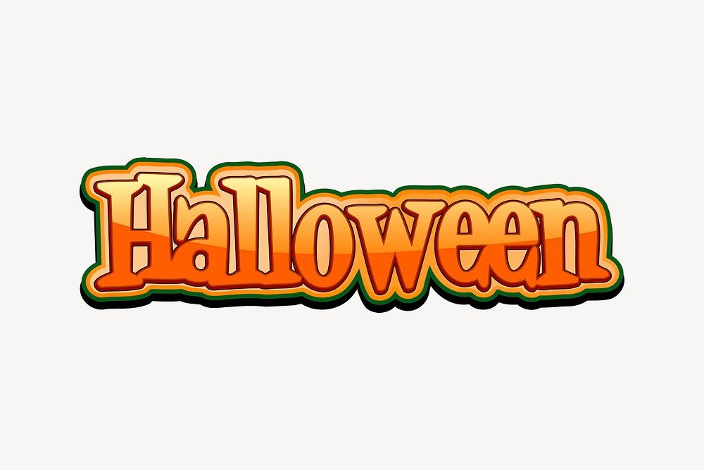 Halloween typography clipart, festive graphic psd. Free public domain CC0 image.