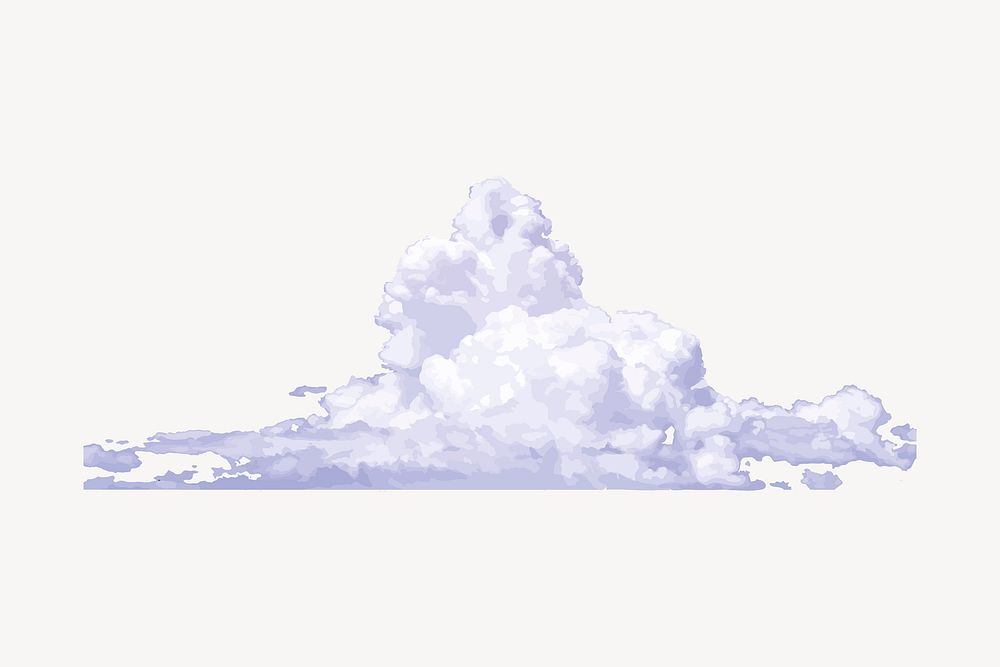 Aesthetic cloud sticker, weather illustration vector. Free public domain CC0 image.