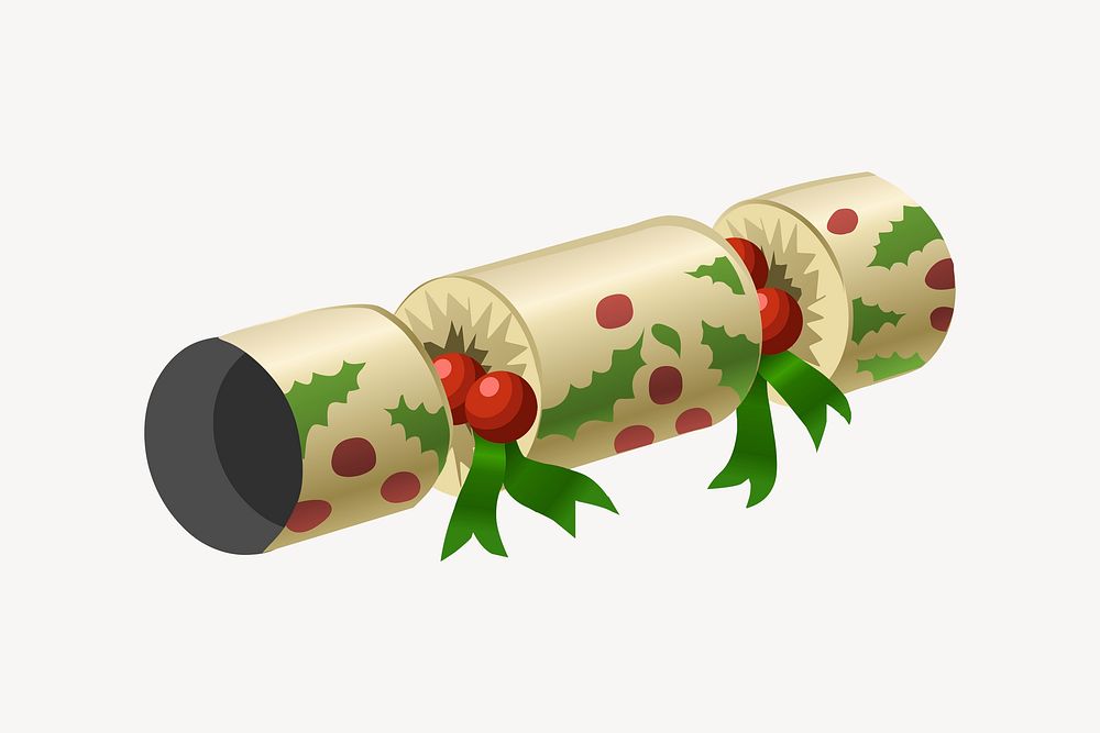 Christmas cracker clipart, festive illustration psd. Free public domain CC0 image.