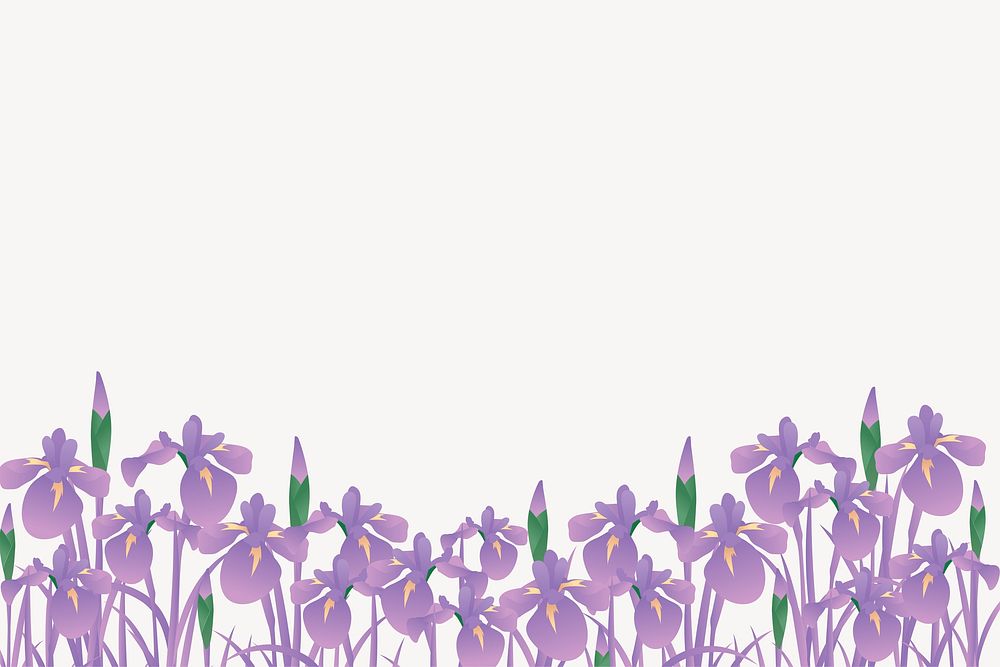 Purple flower border background, Spring illustration. Free public domain CC0 image.