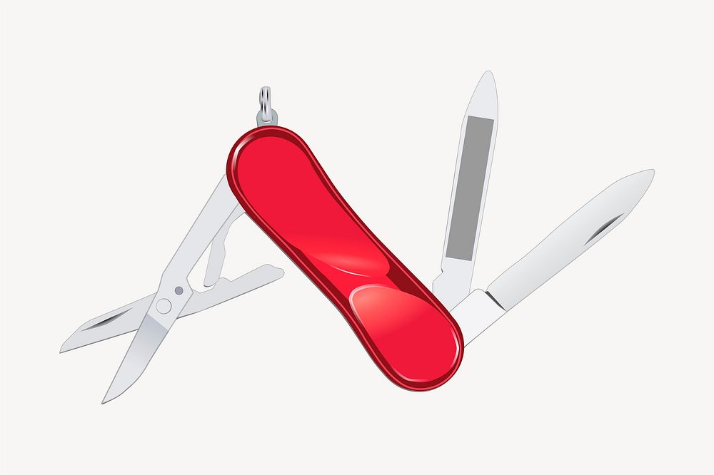 Swiss knife clipart, tool illustration vector. Free public domain CC0 image.