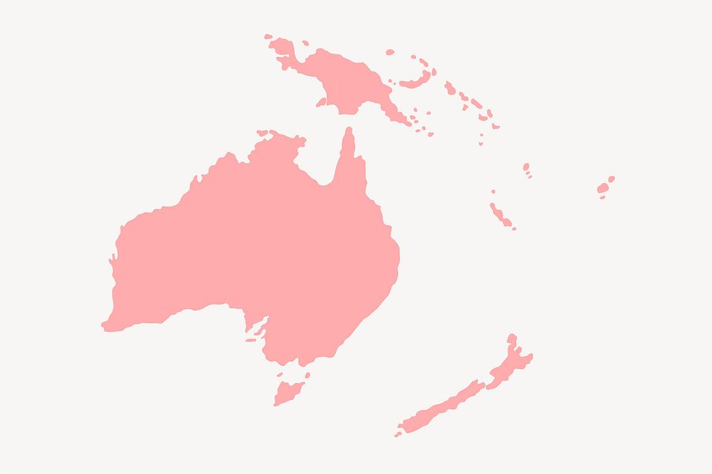 Australia map clipart, pink illustration. Free public domain CC0 image.