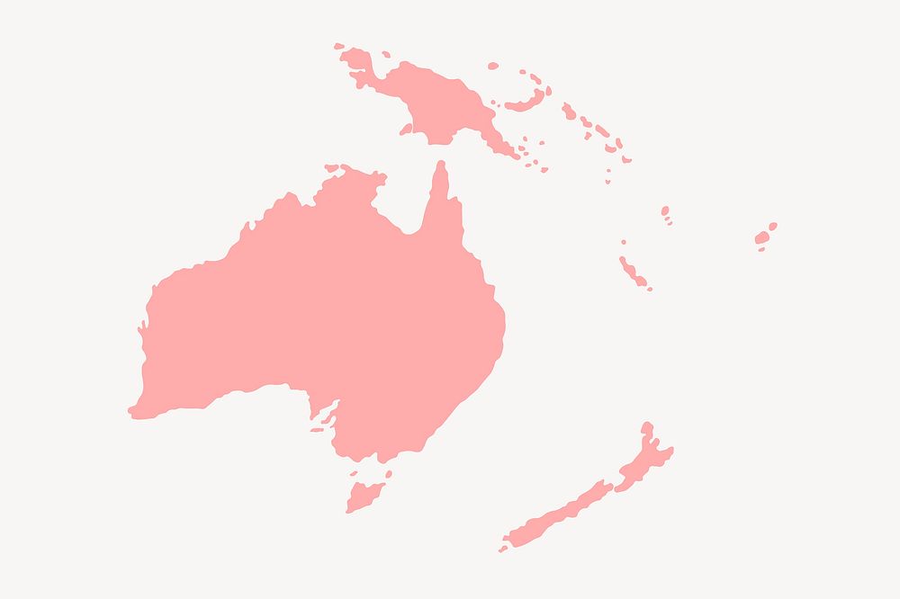Australia map clipart, pink illustration psd. Free public domain CC0 image.