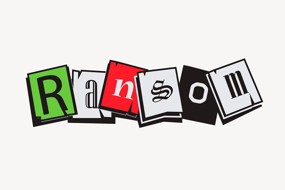 Ransom typography clipart, retro design vector. Free public domain CC0 image.