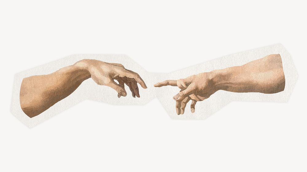 Finger of God on a rough cut paper effect design, remixed by rawpixel