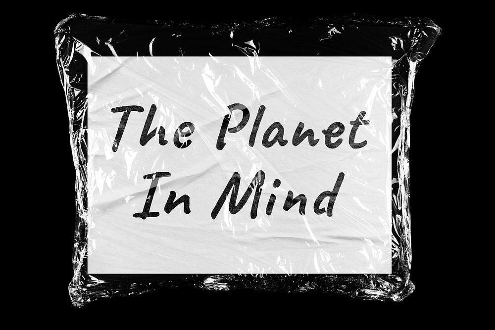 The planet in mind handwritten quote, black background