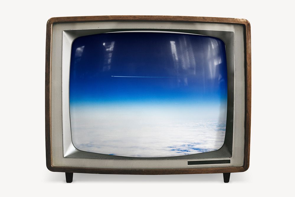 Earth atmosphere on retro television, sky photo