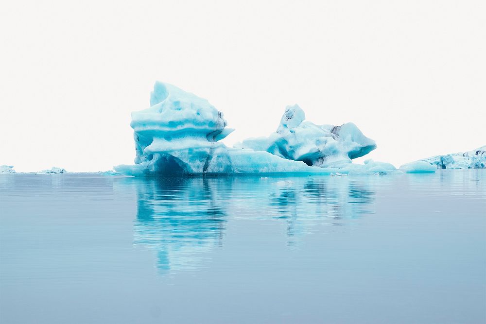 Melting iceberg background, climate change effect