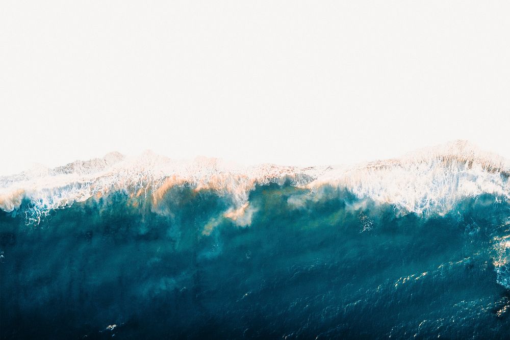 Blue ocean background, wave border design