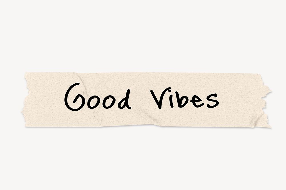 Good vibes word, paper tape clipart