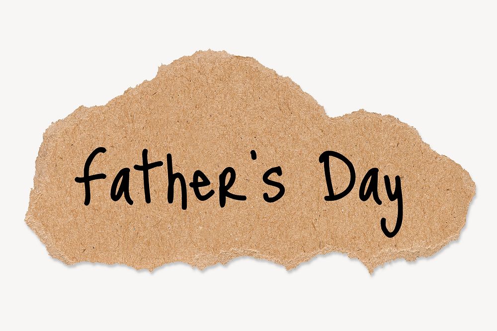 Father's day word typography, torn paper, ephemera clipart
