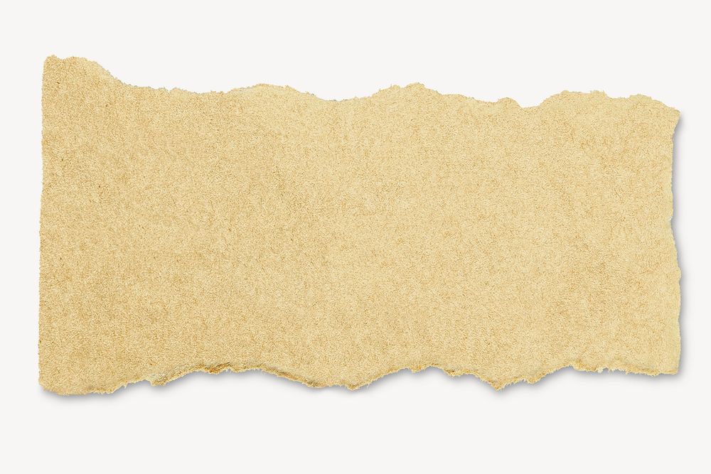 Kraft ripped paper png cut out rectangular strip collage element on transparent background
