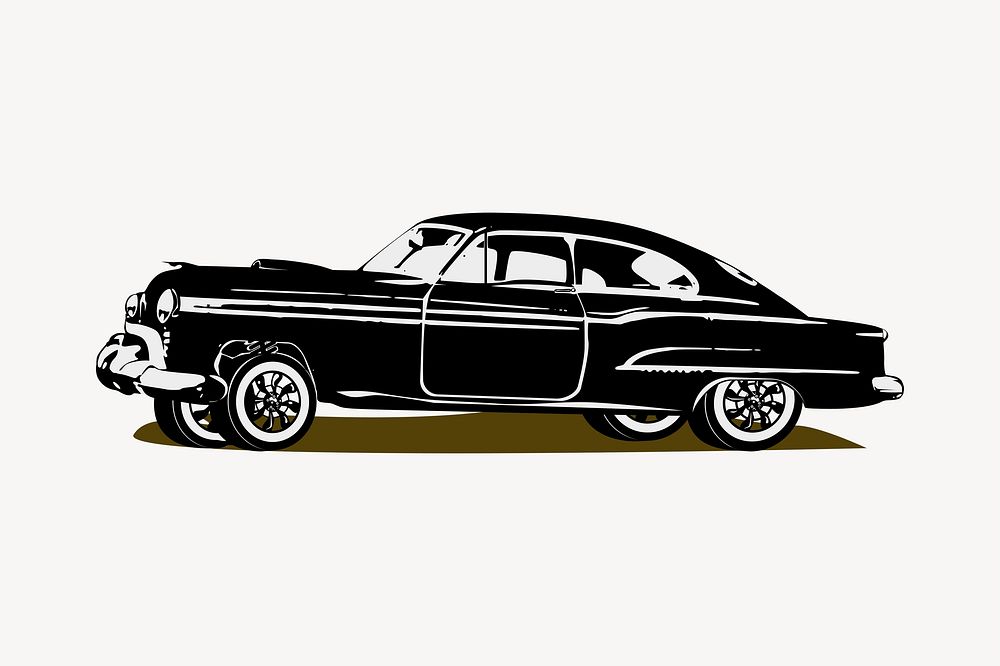 Classic car clipart, vehicle illustration. Free public domain CC0 image.