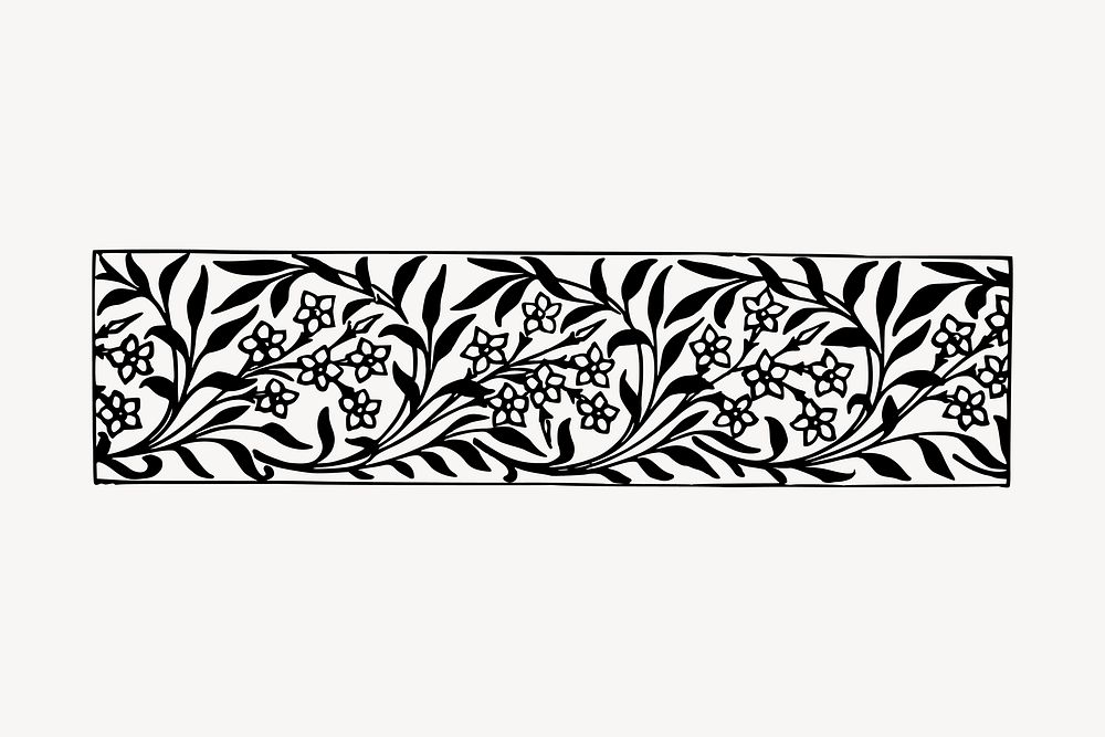 Botanical divider clipart, decorative illustration vector. Free public domain CC0 image.