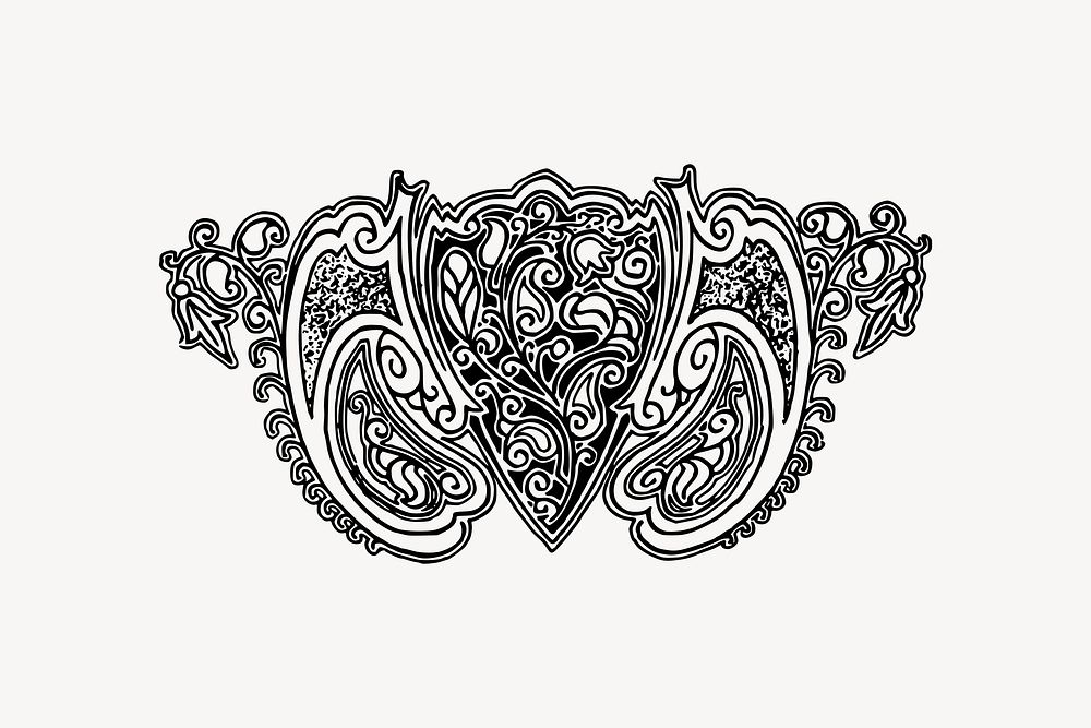 Ornamental divider clipart, fancy illustration vector. Free public domain CC0 image.
