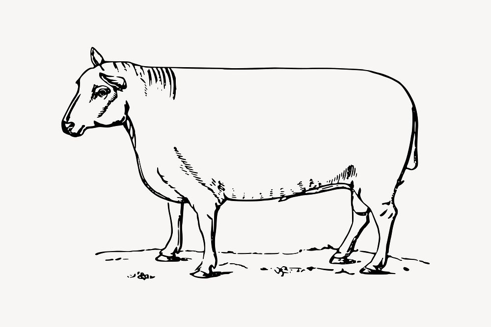 Sheep clipart, animal illustration vector. Free public domain CC0 image.