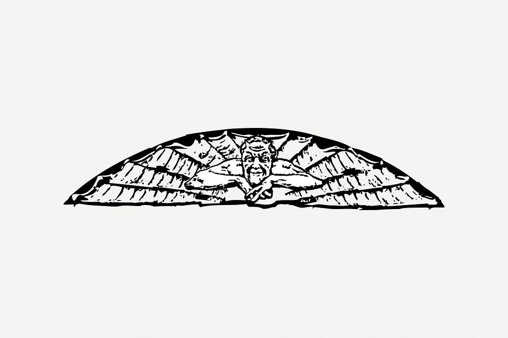 Ornamental divider clipart, devil illustration psd. Free public domain CC0 image.