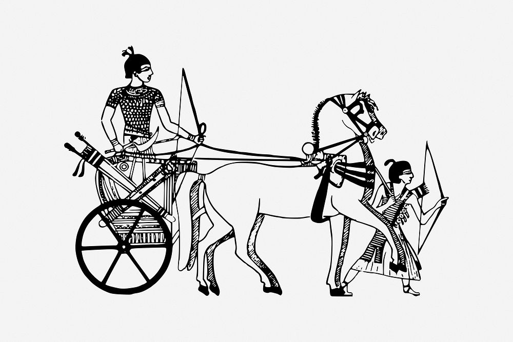 Ancient chariot, war illustration. Free public domain CC0 image.