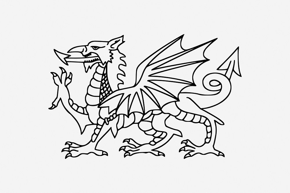 Griffin, mythical creature illustration. Free public domain CC0 image.