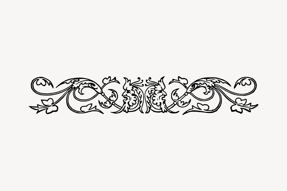 Edwardian flourish illustration clipart vector. Free public domain CC0 image