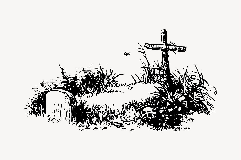 Grave illustration clipart vector. Free public domain CC0 image