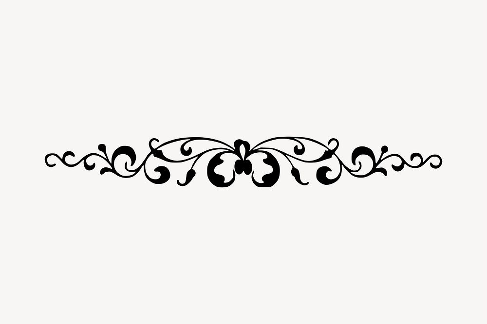 Decorative flourish illustration clipart vector. Free public domain CC0 image