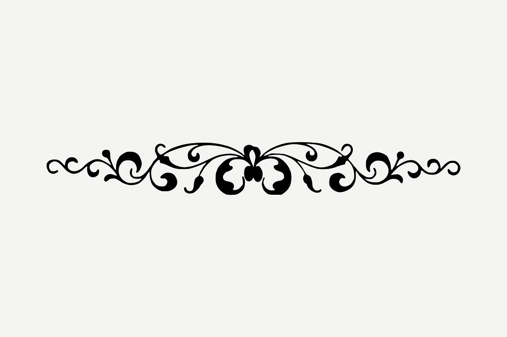 Decorative flourish clipart illustration psd. Free public domain CC0 image