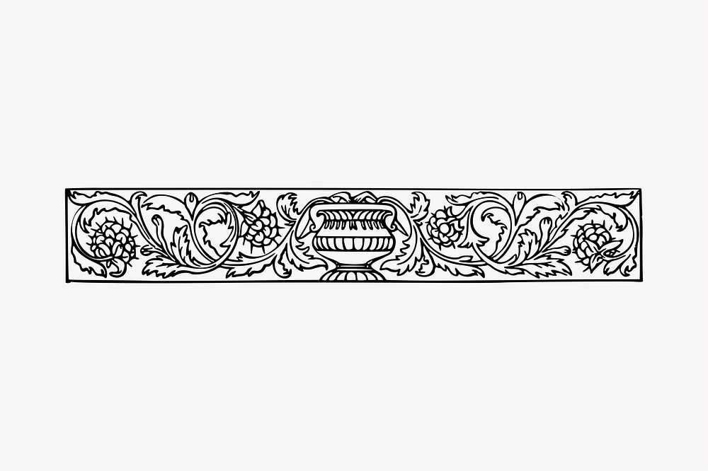 Edwardian ornamental divider illustration clipart vector. Free public domain CC0 image