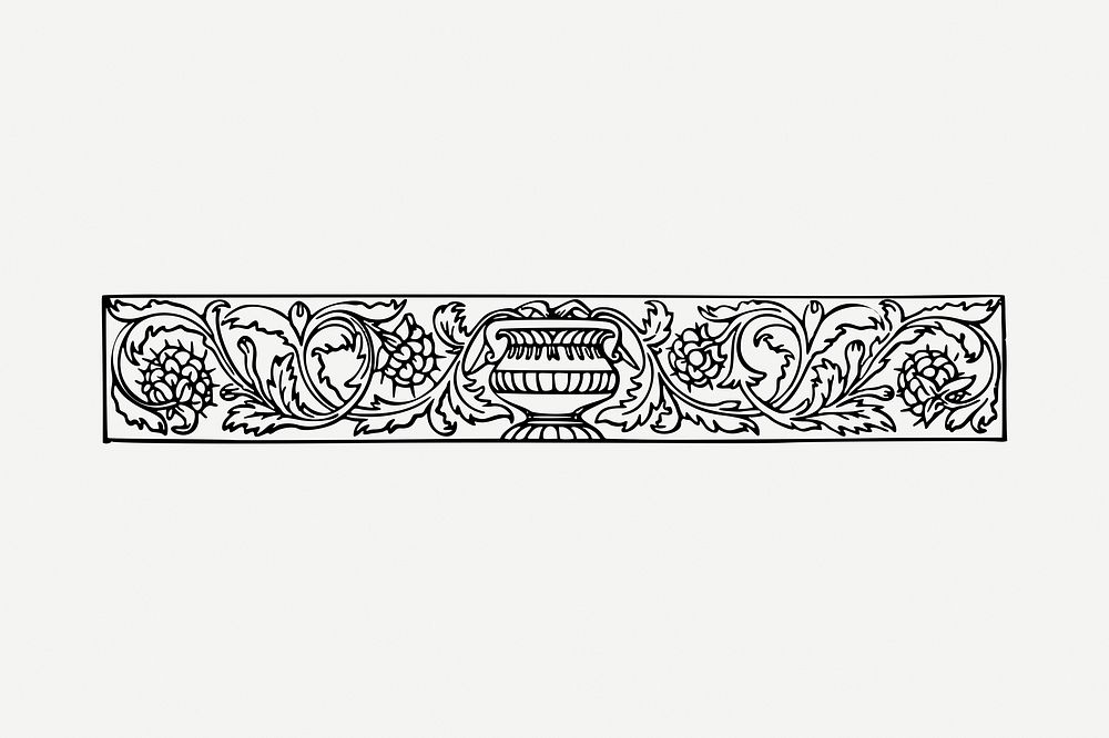 Edwardian ornamental divider clipart illustration psd. Free public domain CC0 image