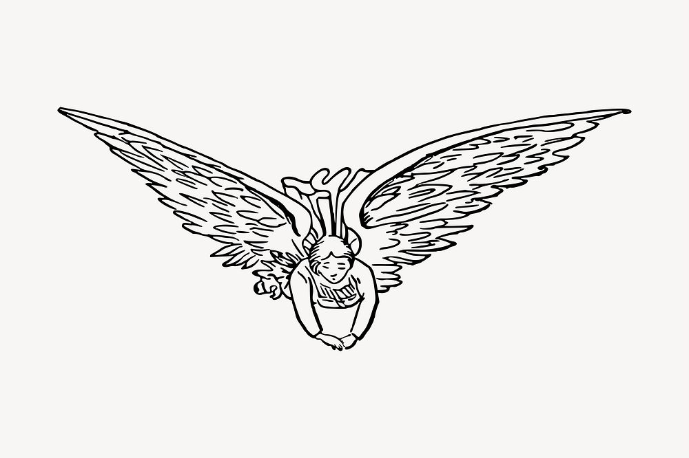 Angel illustration clipart vector. Free public domain CC0 image