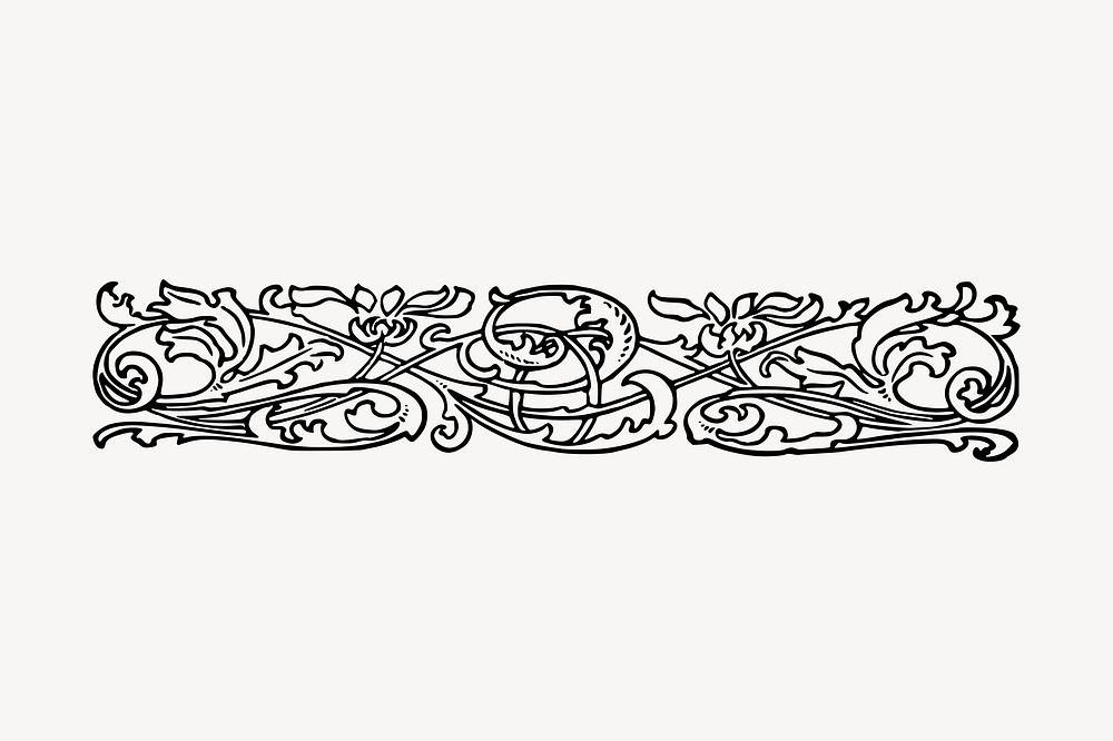 Ornamental divider illustration clipart vector. Free public domain CC0 image