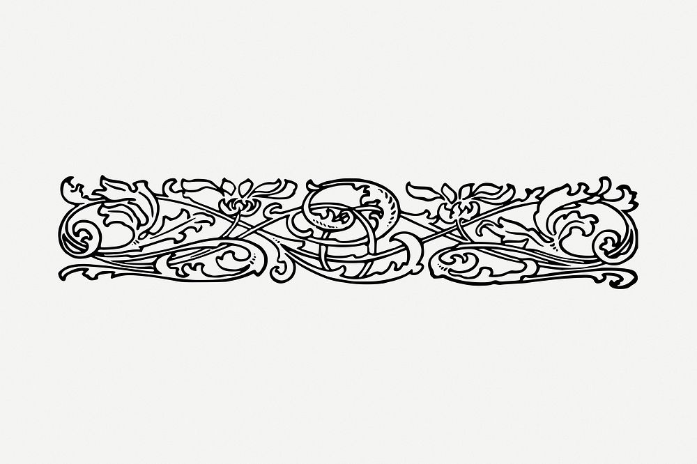 Ornamental divider clipart illustration psd. Free public domain CC0 image