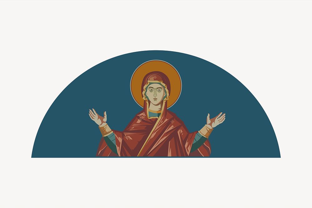 Virgin Mary illustration clipart vector. Free public domain CC0 image